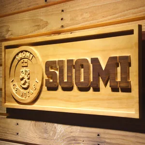 Suomi Ice Hockey Wood Sign