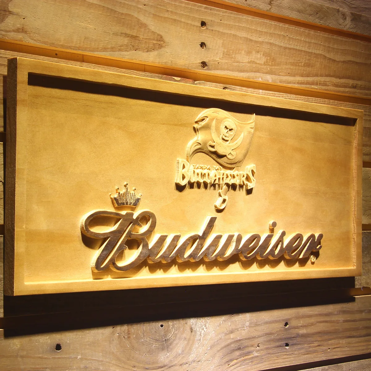 Tampa Bay Buccaneers Budweiser Wood Sign