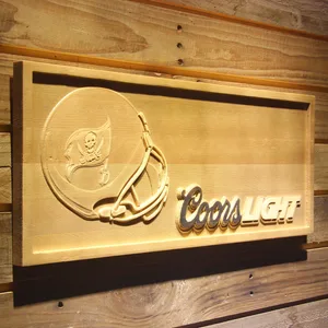 Tampa Bay Buccaneers Coors Light Helmet Wood Sign