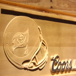Tampa Bay Buccaneers Coors Light Helmet Wood Sign