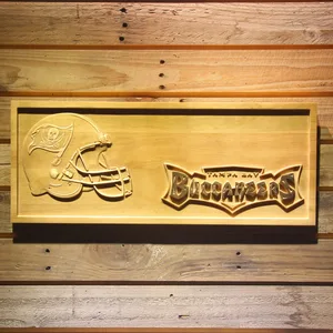 Tampa Bay Buccaneers Helmet Wood Sign
