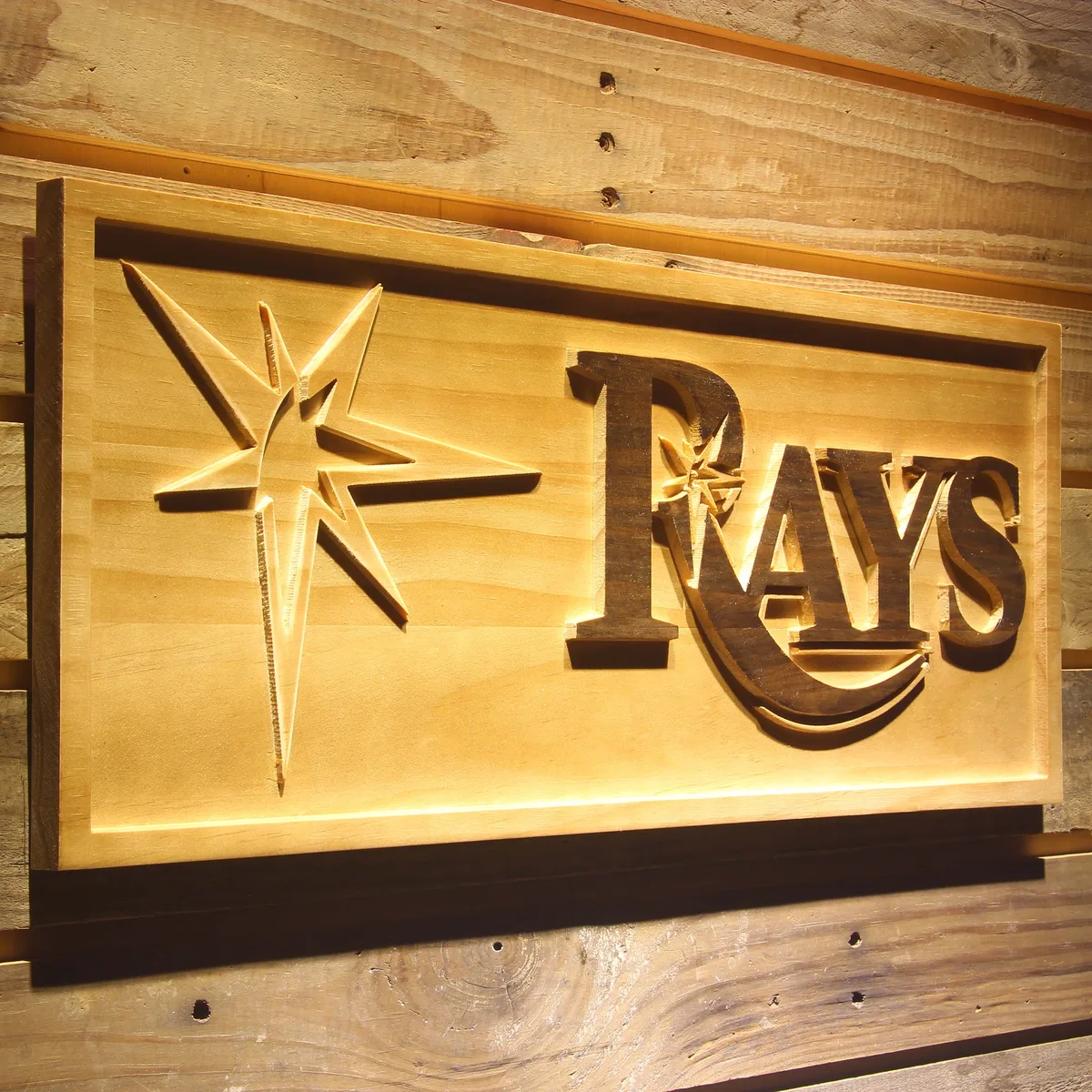 Tampa Bay Rays 2 Wood Sign