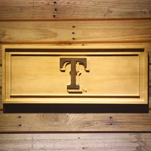Texas Rangers T Logo Wood Sign