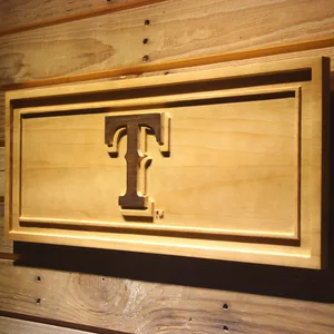 Texas Rangers T Logo Wood Sign