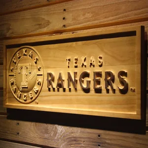 Texas Rangers Wood Sign