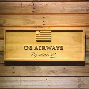 US Airways Fly With US Wood Sign