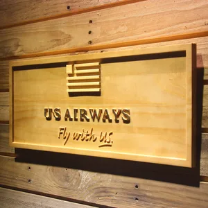US Airways Fly With US Wood Sign