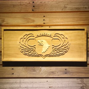 US Army 101st Airborne Division Wings Wood Sign