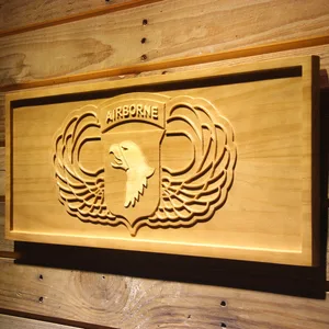 US Army 101st Airborne Division Wings Wood Sign