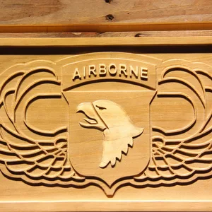 US Army 101st Airborne Division Wings Wood Sign