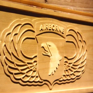 US Army 101st Airborne Division Wings Wood Sign
