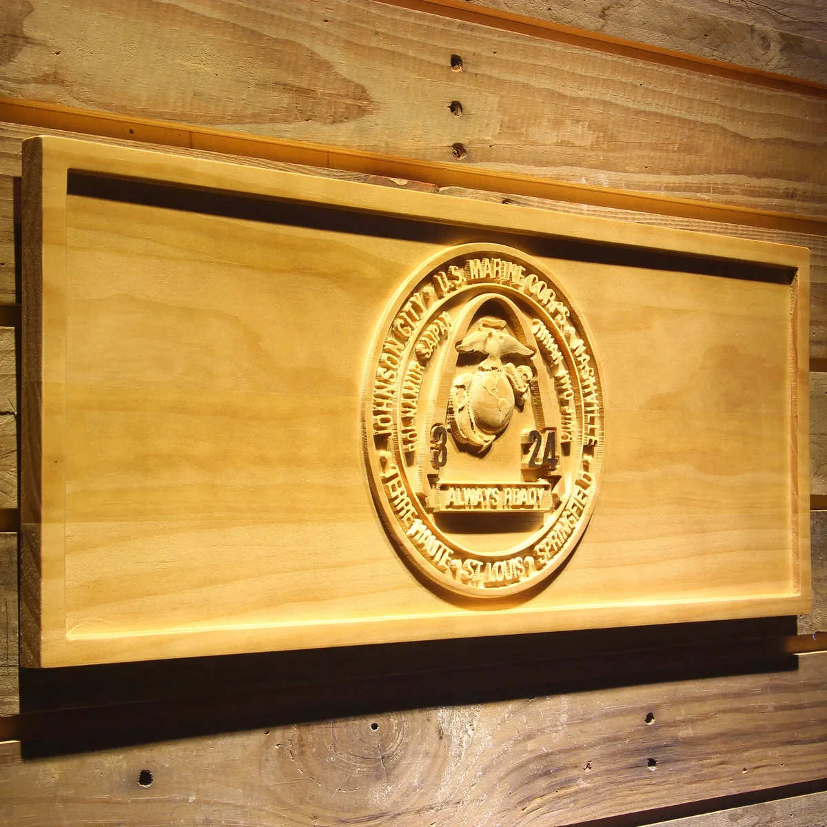 US Marine Corps 3rd Battalion 24th Marines Wood Sign