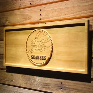 US Navy Seabees Wood Sign