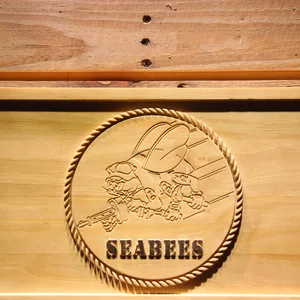 US Navy Seabees Wood Sign