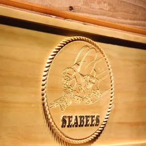 US Navy Seabees Wood Sign