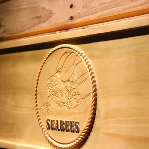 US Navy Seabees Wood Sign