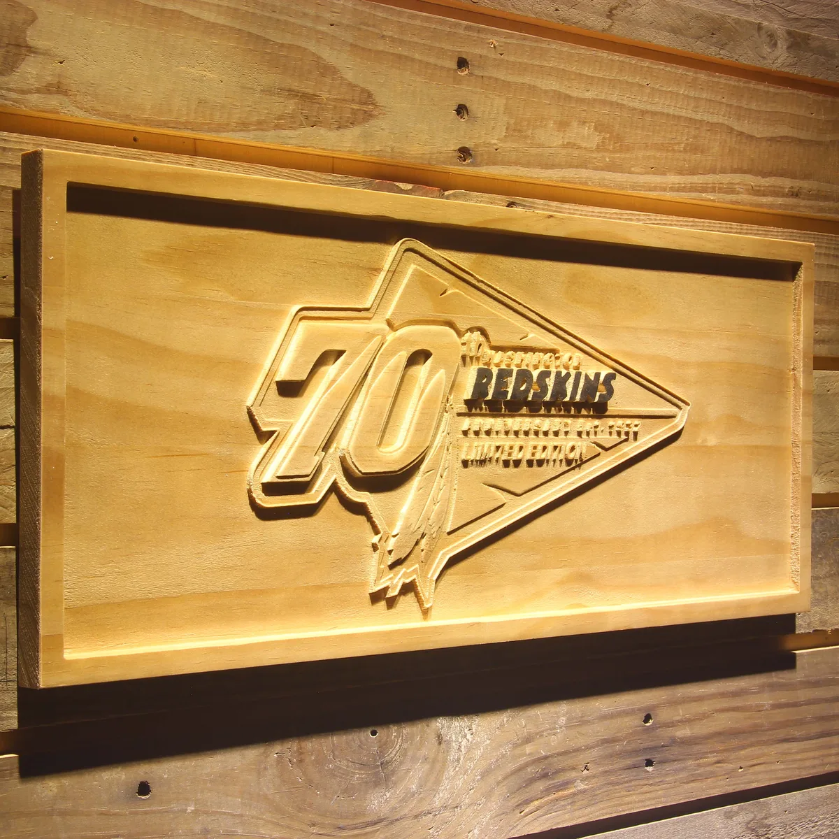 Washington Football Team 70th Anniversary Logo Wood Sign - Legacy Edition