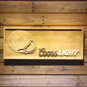 Washington Football Team Coors Light Helmet Wood Sign