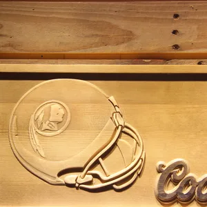 Washington Football Team Coors Light Helmet Wood Sign
