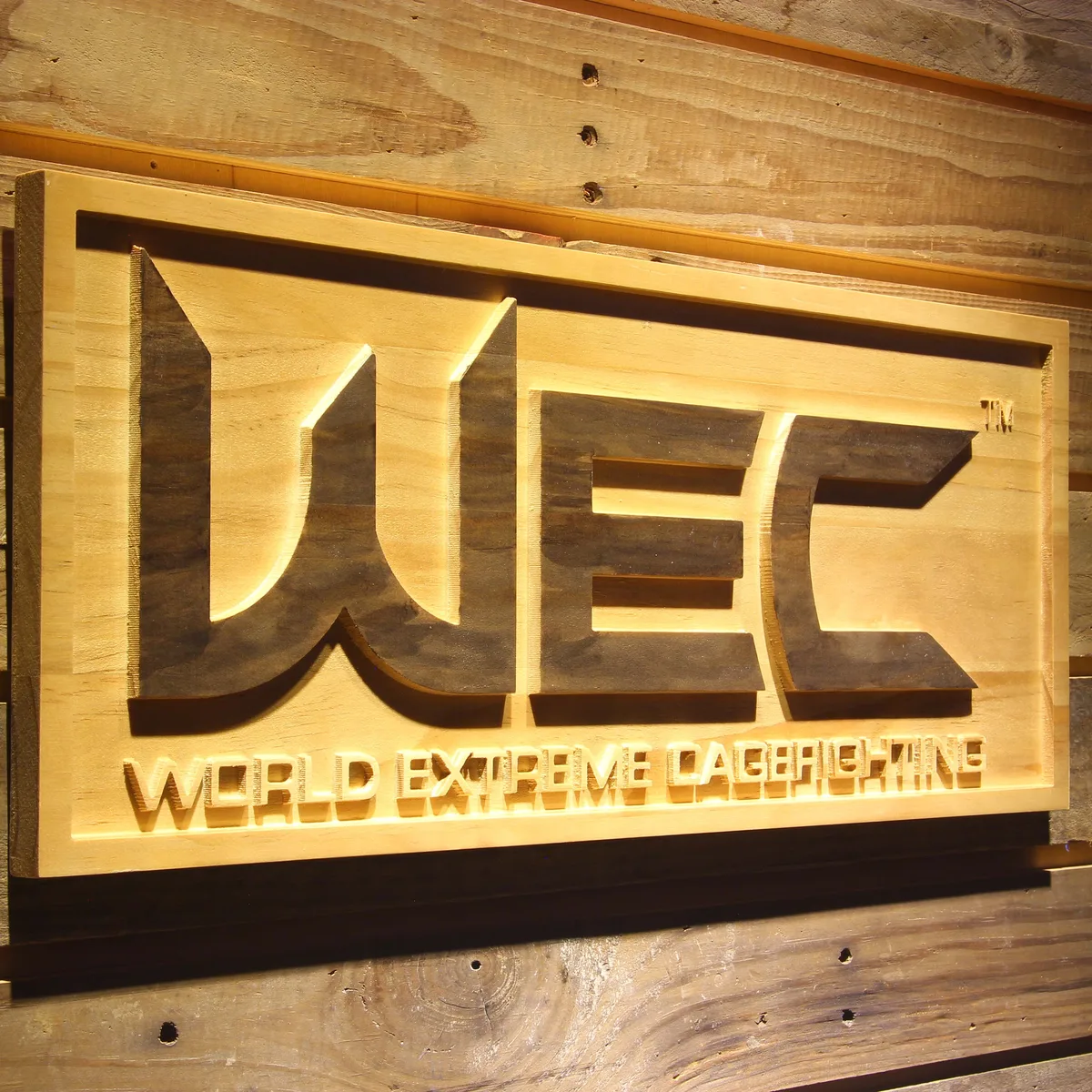 World Extreme Cagefighting Wood Sign